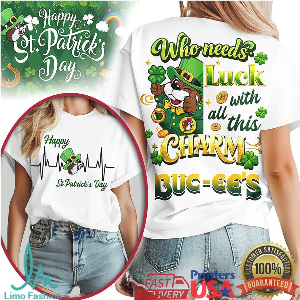 Buc ee’s St. Patrick’s Day Luck With This Charm Beaver Heartbeat Shirt - Limotees LLC