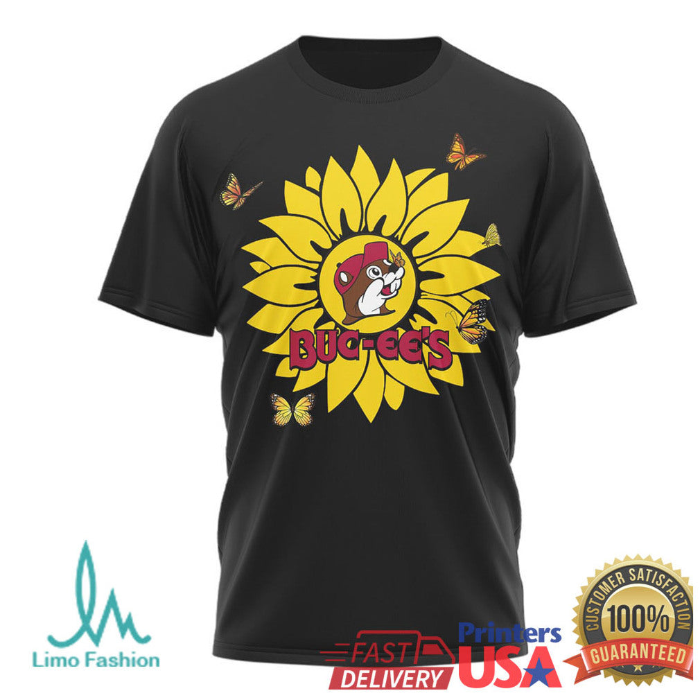Buc ee's Sunflower “Makes Me Happy” Black T Shirt - Limotees LLC
