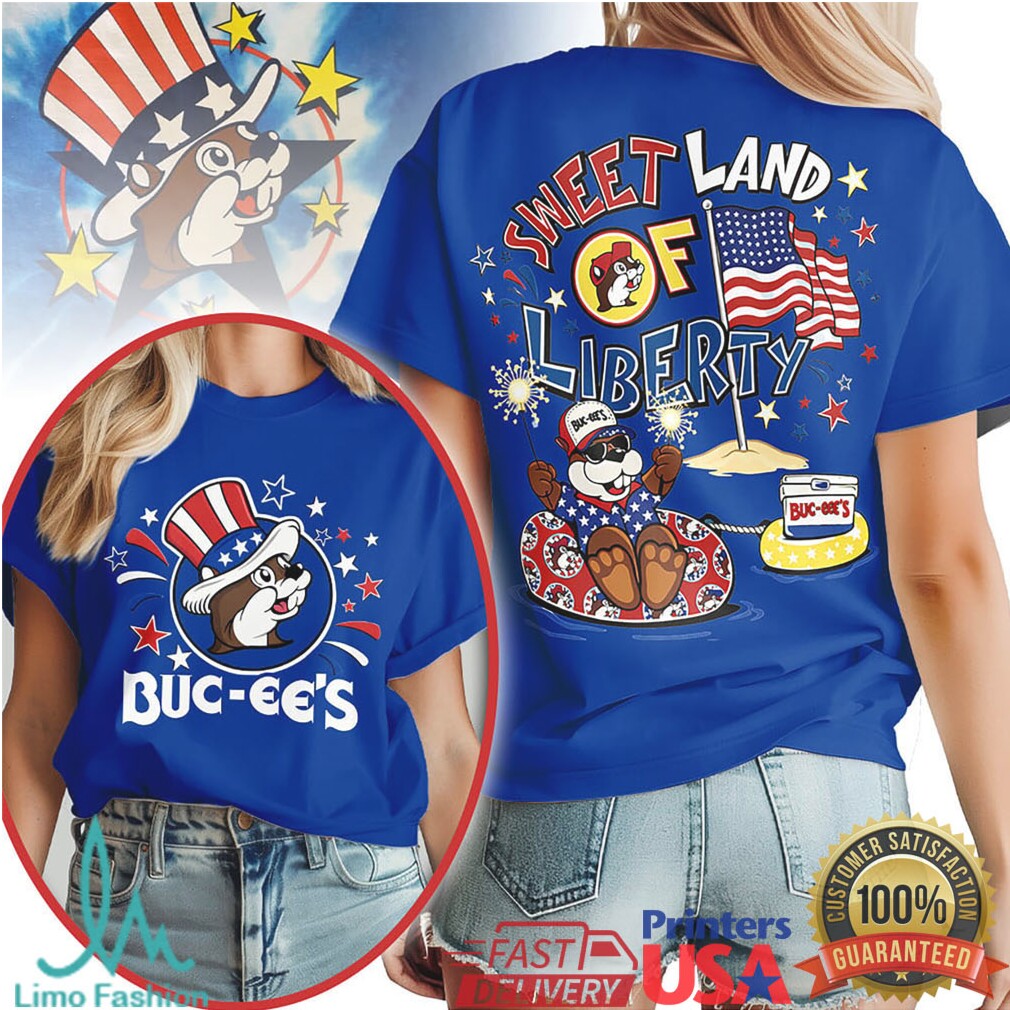 Buc ee's Sweet Land of Liberty 4th of July Patriotic Beaver T Shirt - Limotees LLC