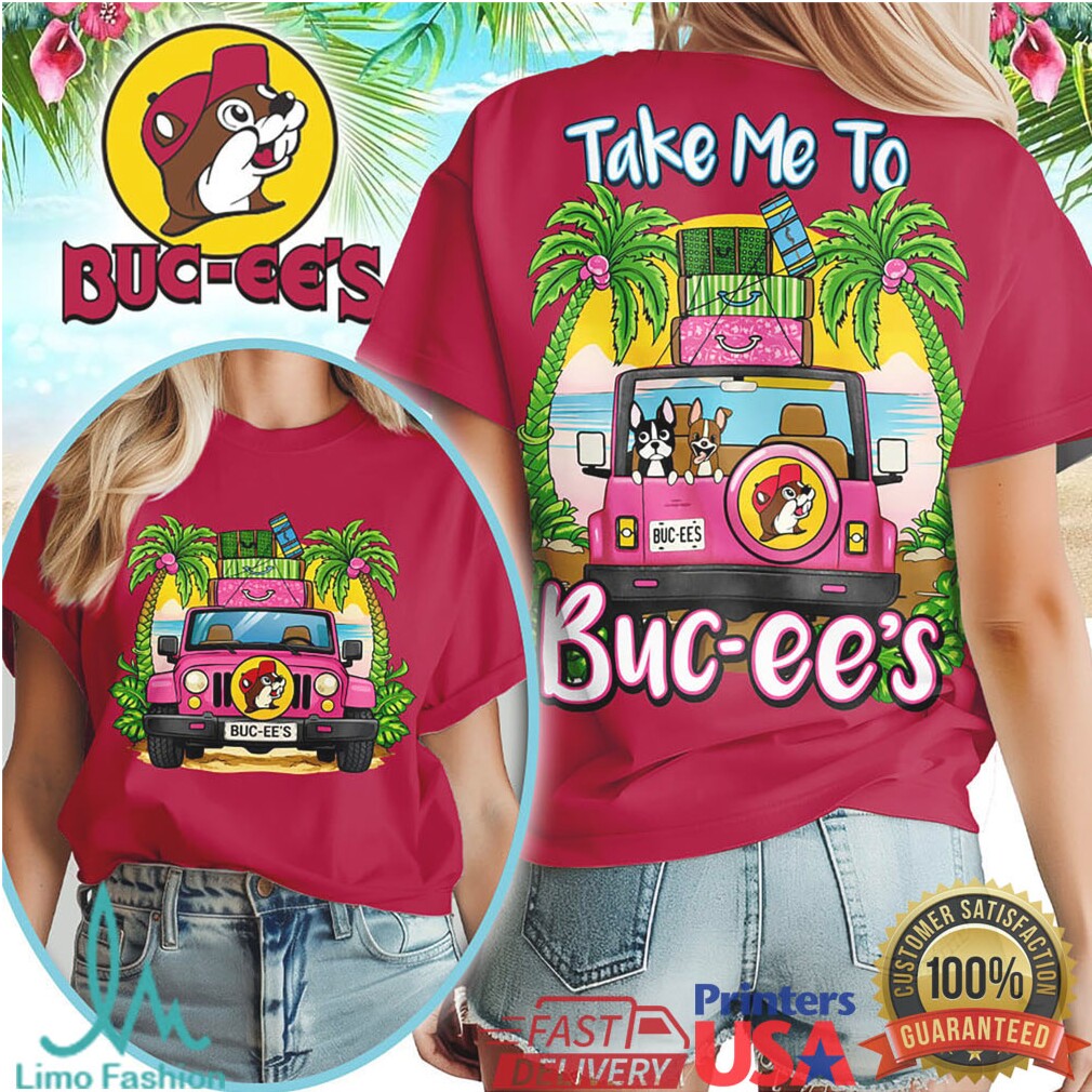 Buc ee’s Take Me To Buc ee’s Pink Jeep Summer Road Trip Graphic Tee - Limotees LLC