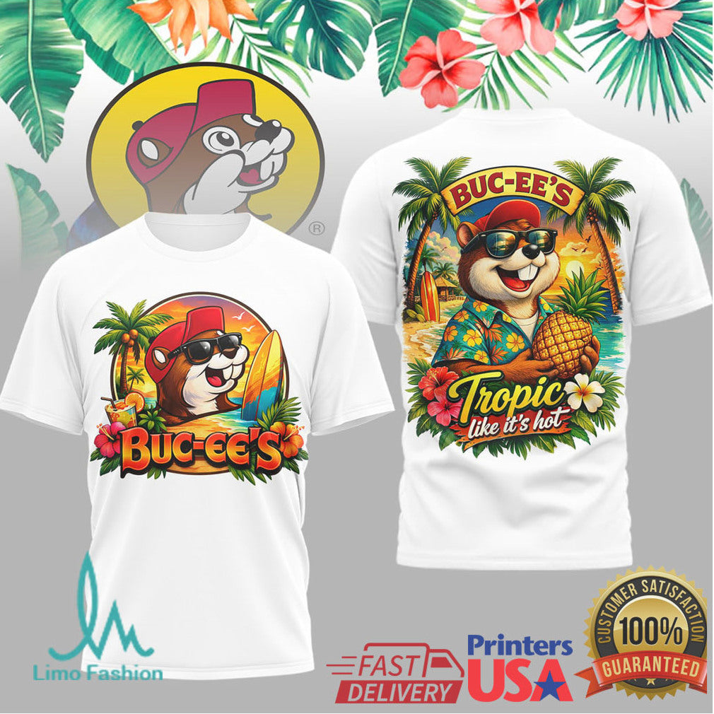 Buc ee's Tropic Like It's Hot Summer Beaver Beach T Shirt - Limotees LLC