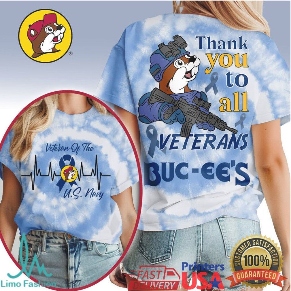 Buc ee’s U.S. Navy Veteran “Thank You” Heartbeat T Shirt - Limotees LLC