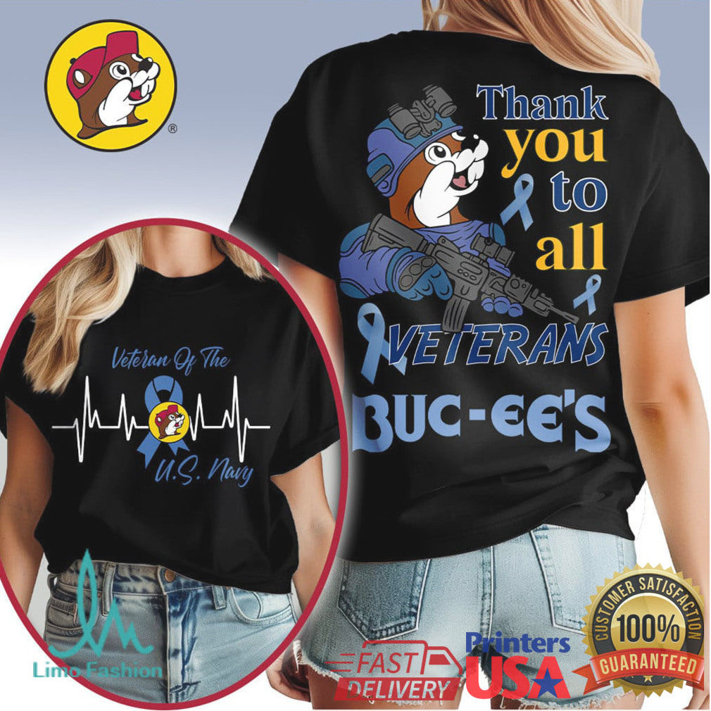 Buc ee’s U.S. Navy Veteran “Thank You” Heartbeat T Shirt - Limotees LLC