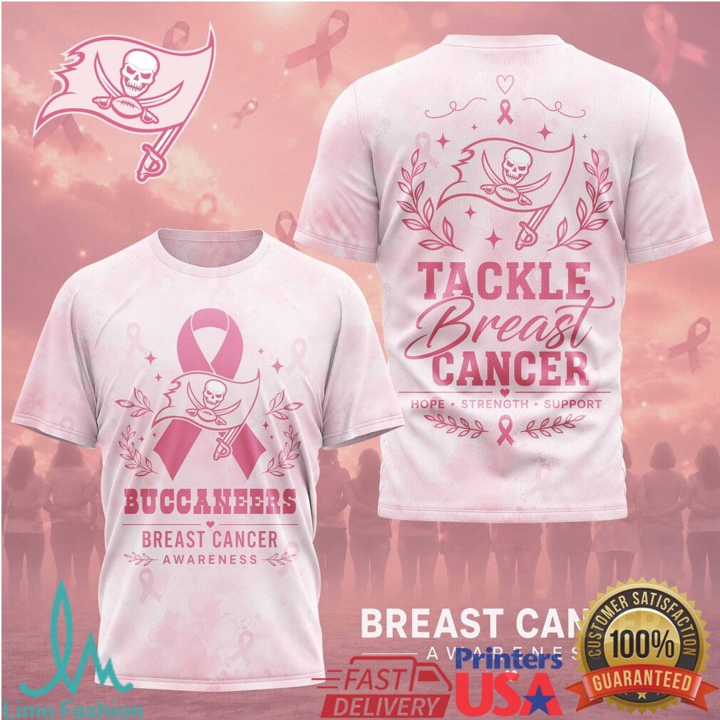 Buccaneers Tackle Breast Cancer Awareness Pink Ribbon T Shirt - Limotees LLC