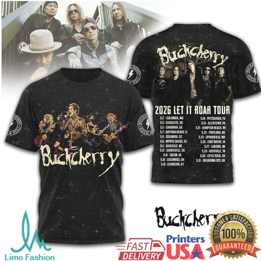 Buckcherry Let It Roar 2026 Concert Apparel Vintage Band Photo Hoodie - Limotees LLC