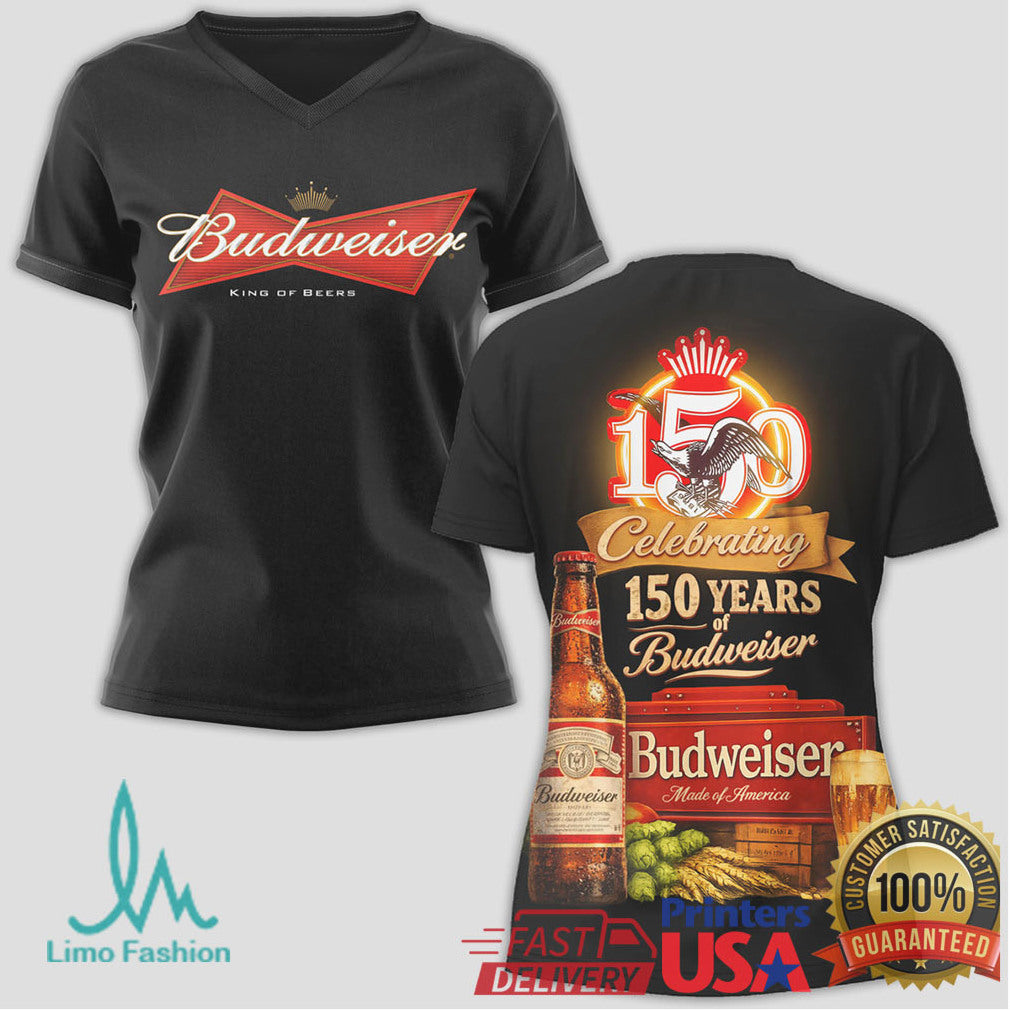 Budweiser 150th Anniversary Commemorative Beer Graphic T Shirt - Limotees LLC