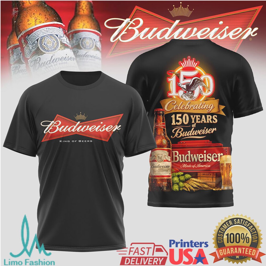 Budweiser 150th Anniversary Commemorative Beer Graphic T Shirt - Limotees LLC