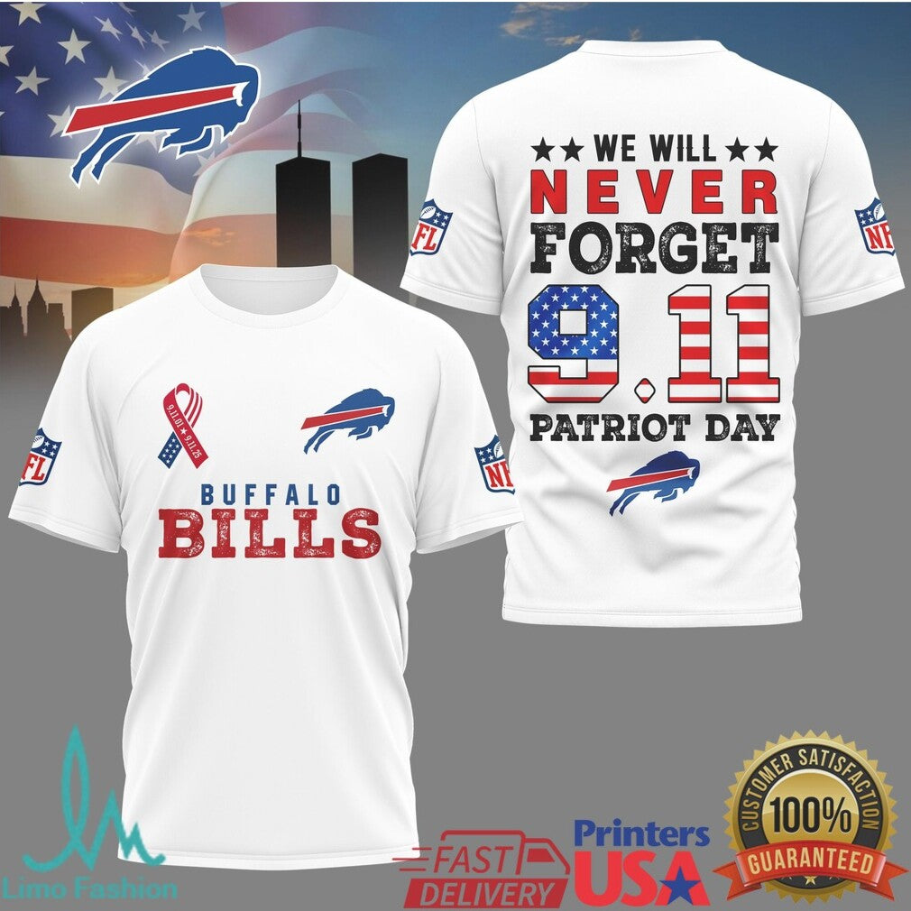 Buffalo Bills 9.11 Never Forget Patriot Day Commemorative T Shirt - Limotees LLC