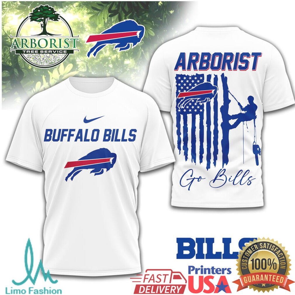 Buffalo Bills Arborist Tree Service American Flag Pride T Shirt - Limotees LLC