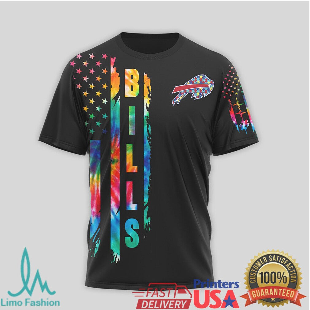Buffalo Bills Autism Awareness “See The Able Not The Label” Tie Dye T Shirt - Limotees LLC