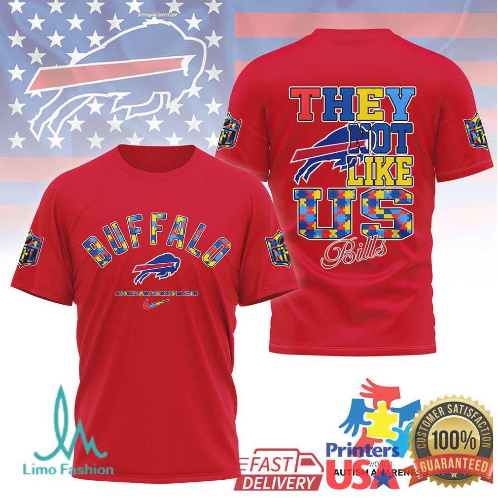 Buffalo Bills Autism Awareness They Not Like Us T Shirt - Limotees LLC