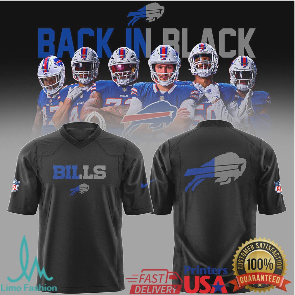 Buffalo Bills Back In Black Special Edition NFL Fan Gear - Limotees LLC