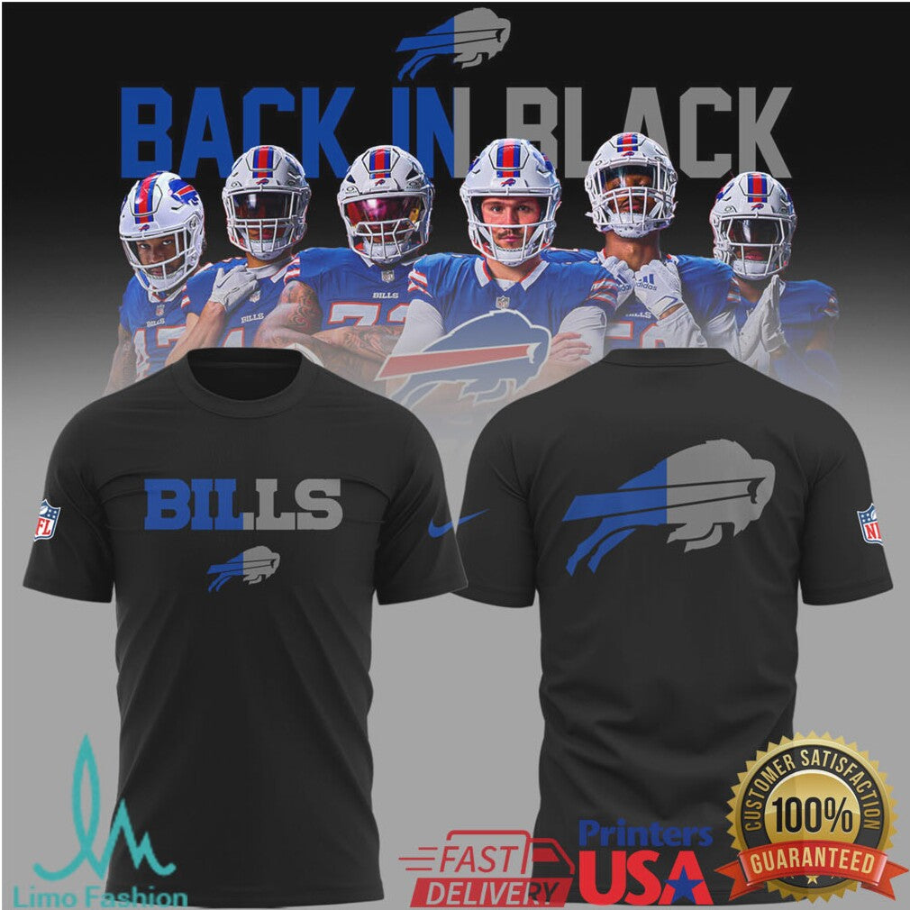 Buffalo Bills Back In Black Special Edition NFL Fan Gear - Limotees LLC
