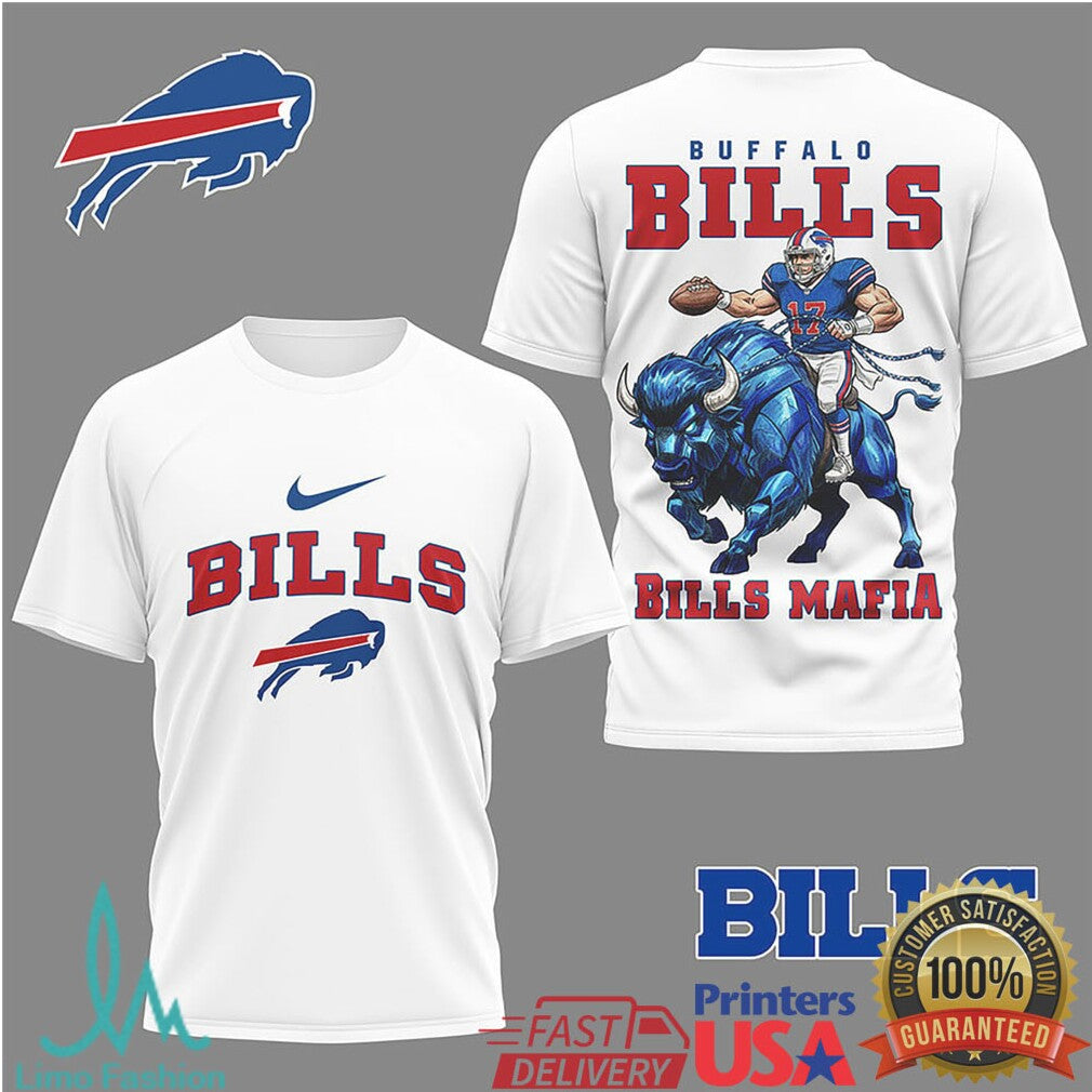 Buffalo Bills “Bills Mafia” Buffalo Rider Football Graphic T Shirt - Limotees LLC