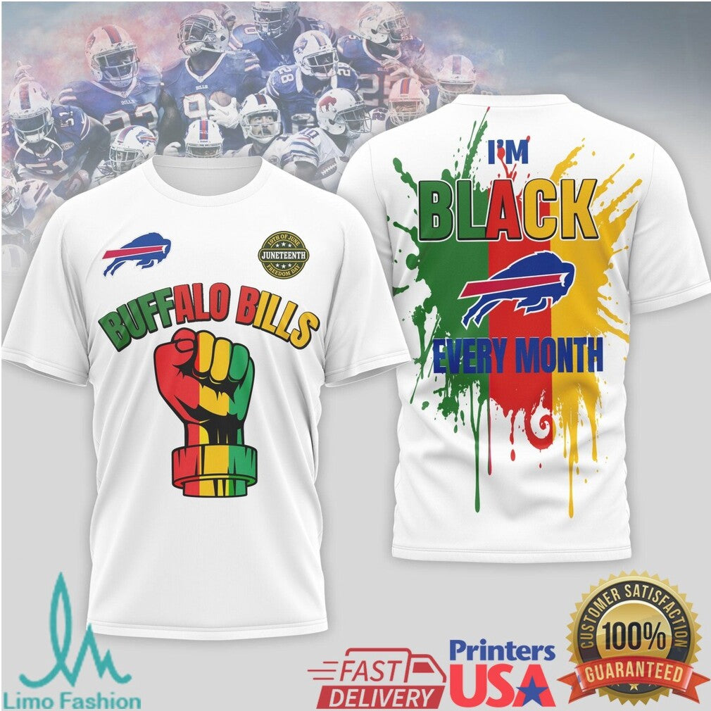 Buffalo Bills Black History Month Juneteenth Fist T Shirt - Limotees LLC