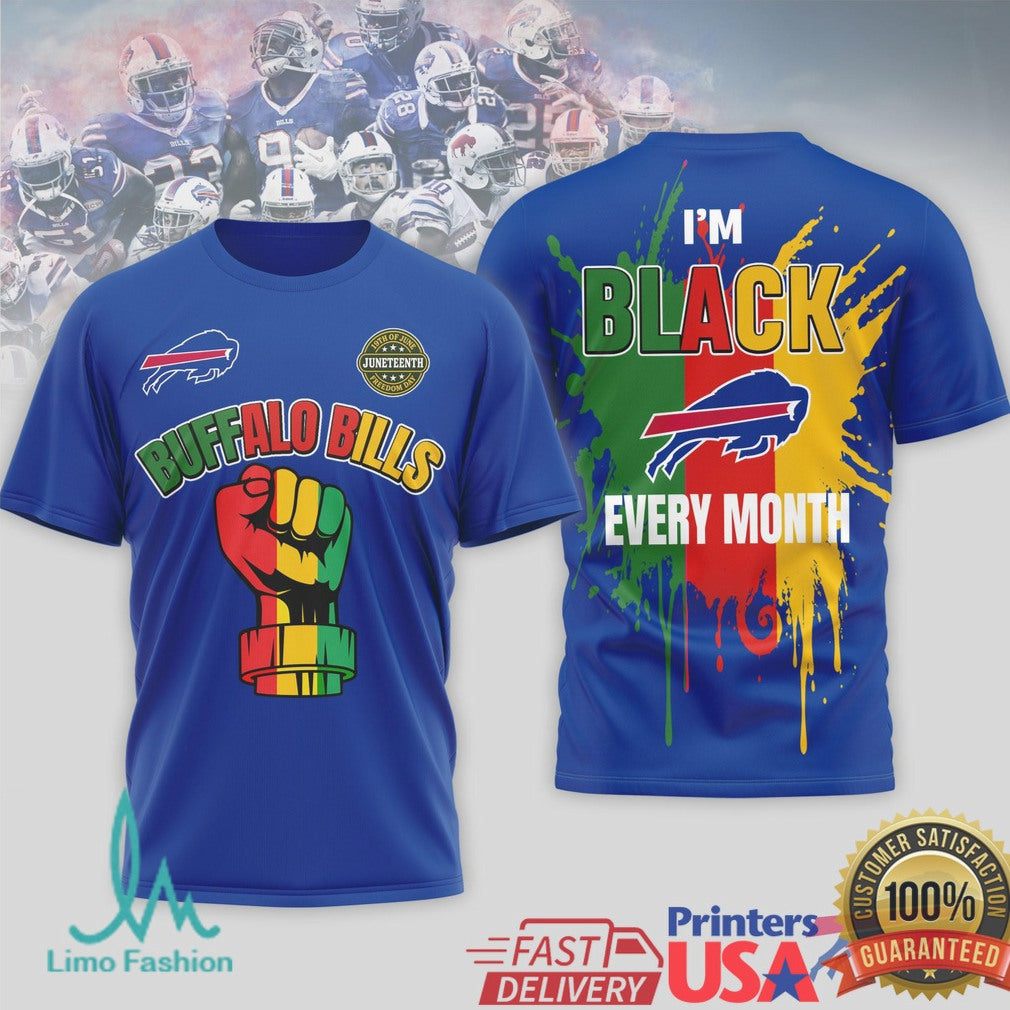 Buffalo Bills Black History Month Juneteenth Fist T Shirt - Limotees LLC