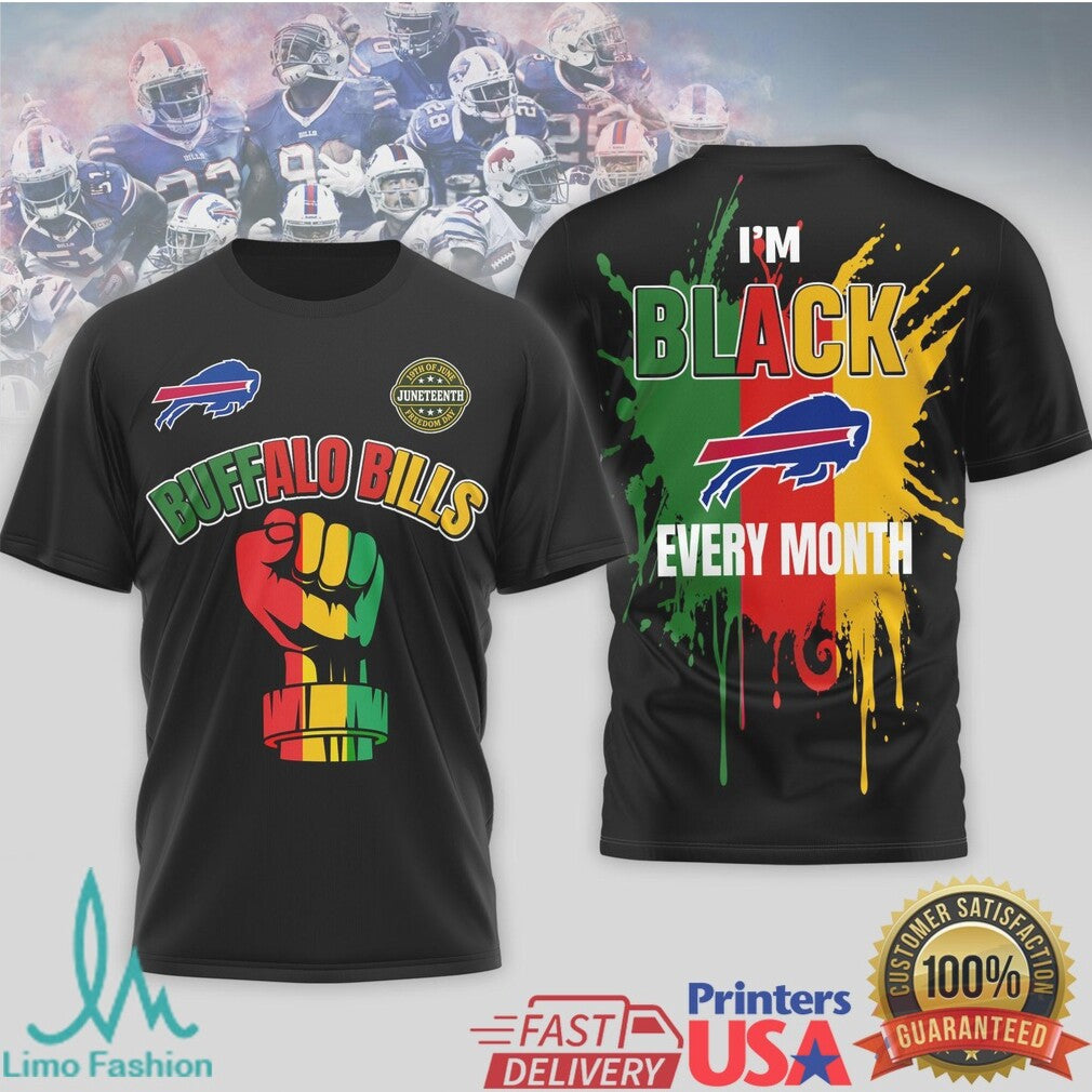 Buffalo Bills Black History Month Juneteenth Fist T Shirt - Limotees LLC
