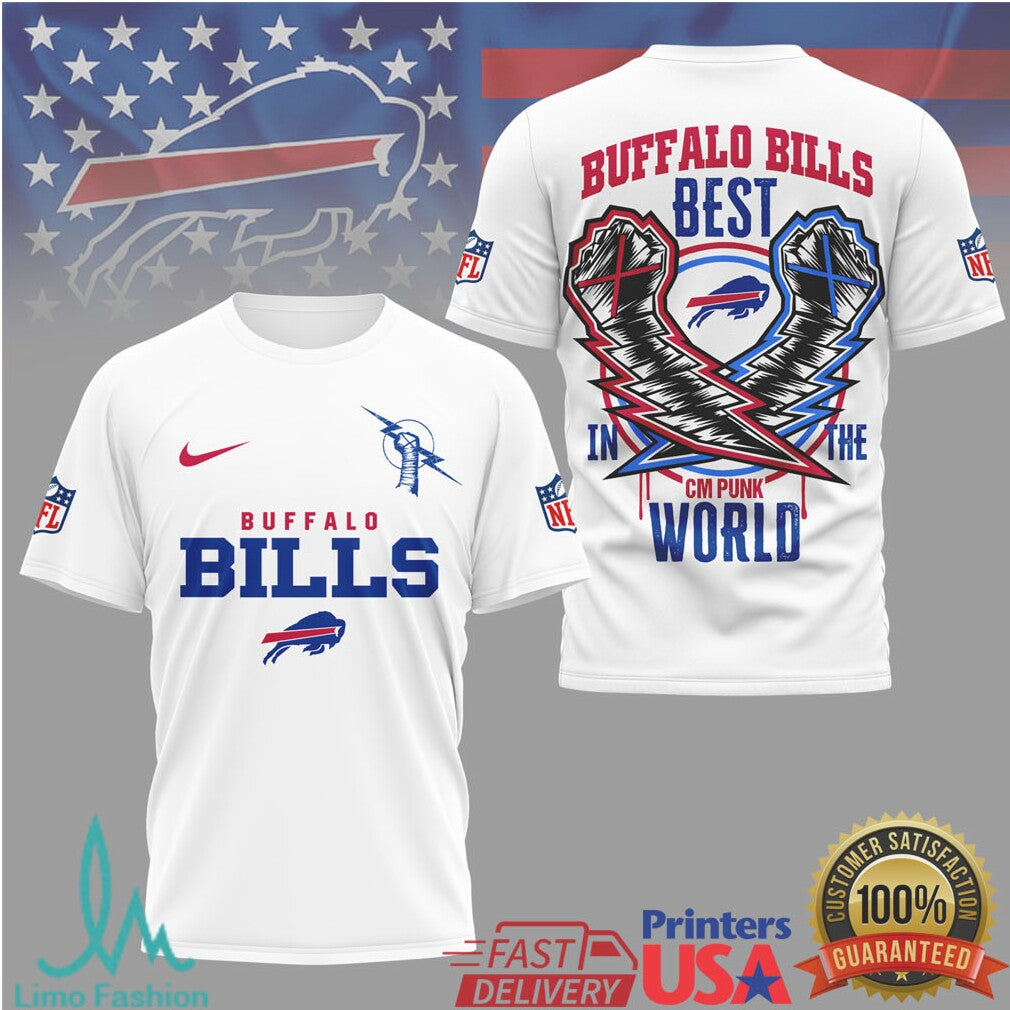 Buffalo Bills CM Punk Best In The World Fan Mashup Tee - Limotees LLC