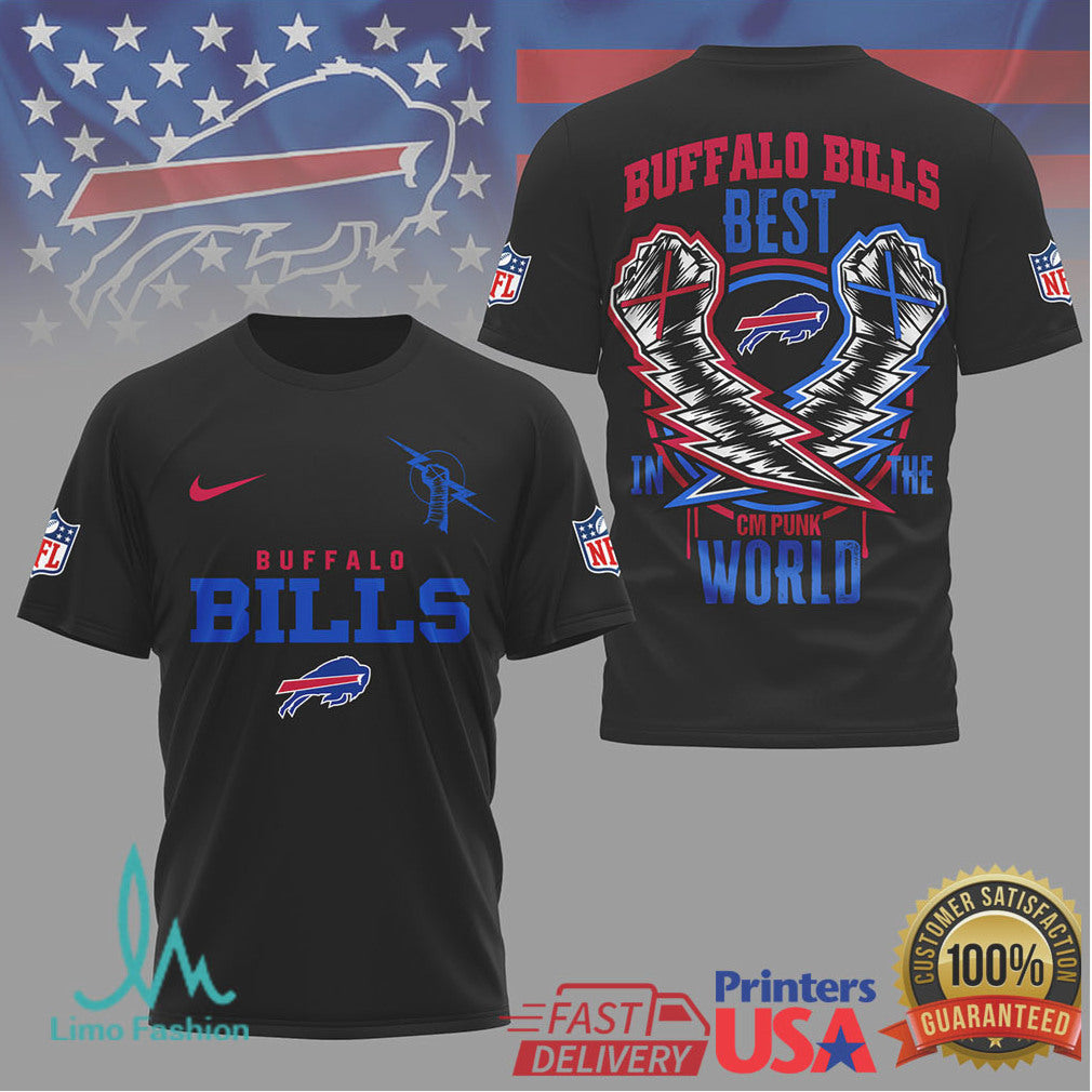 Buffalo Bills CM Punk Best In The World Fan Mashup Tee - Limotees LLC