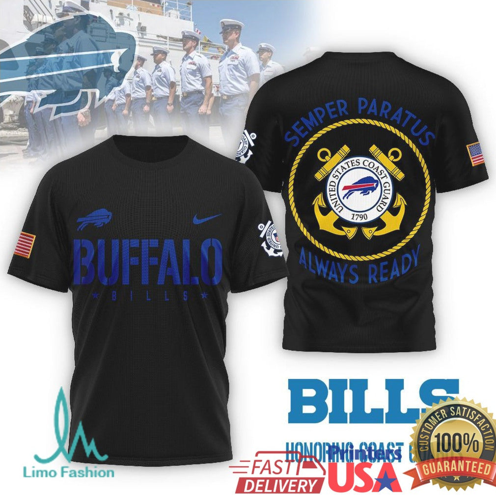 Buffalo Bills Coast Guard Semper Paratus Military Performance T Shirt - Limotees LLC