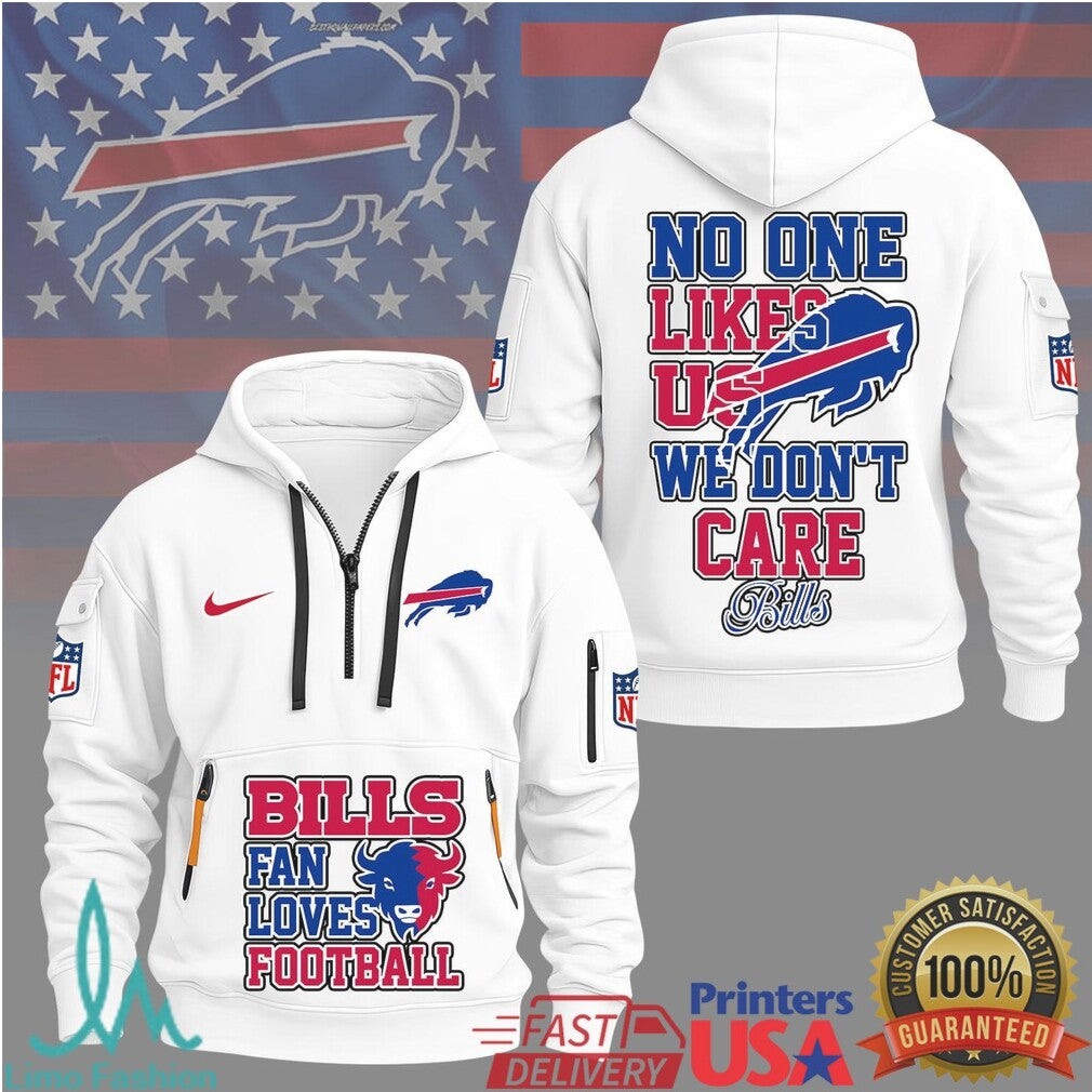 Buffalo Bills Fan Loves Football No One Likes Us Graphic Pullover T Shirt - Limotees LLC