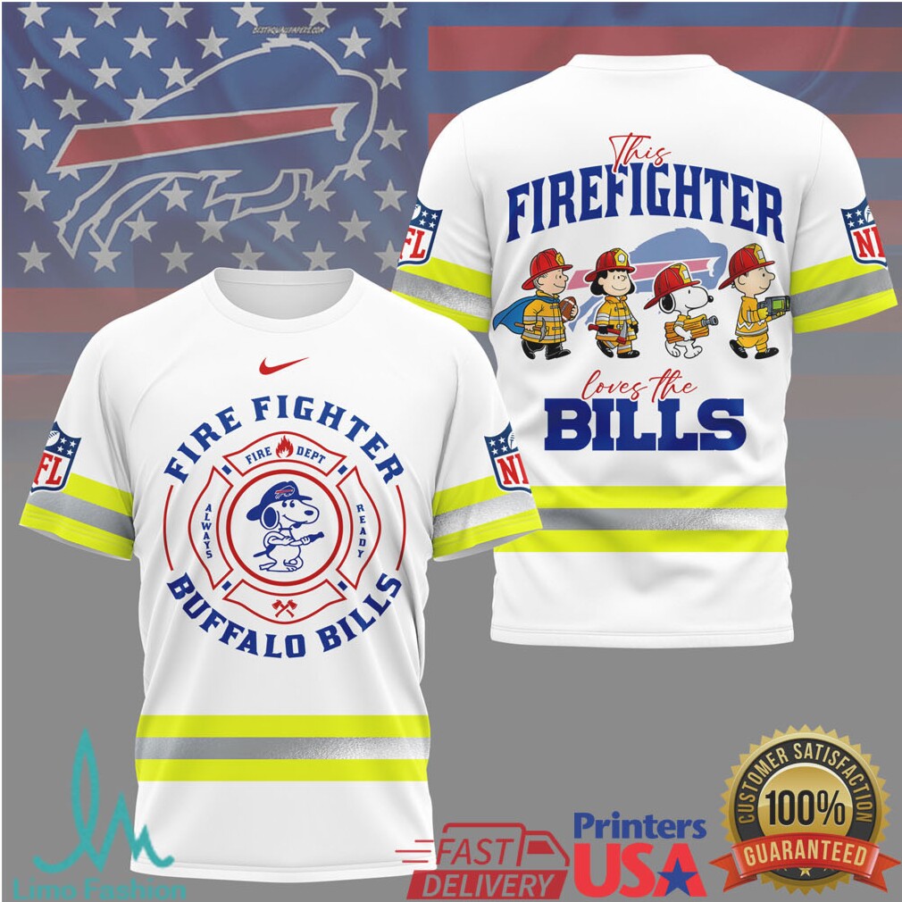 Buffalo Bills Firefighter Snoopy & Charlie Brown NFL T Shirt - Limotees LLC