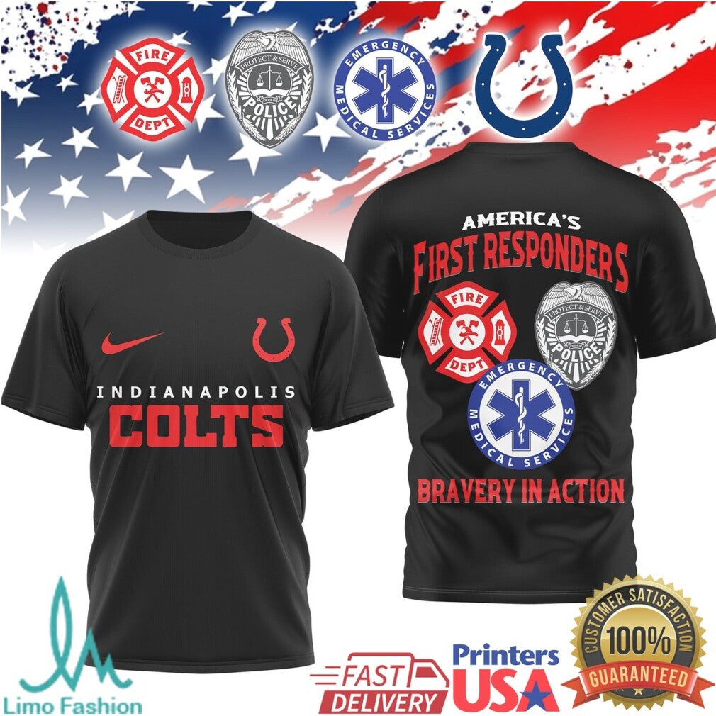 Buffalo Bills First Responders Bravery in Action Sports Fan T Shirt - Limotees LLC