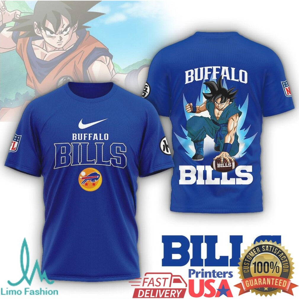Buffalo Bills Goku Super Saiyan Anime Football T Shirt - Limotees LLC