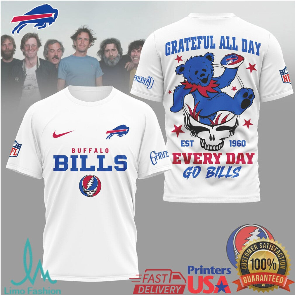 Buffalo Bills Grateful Dead Dancing Bear Football Shirt - Limotees LLC