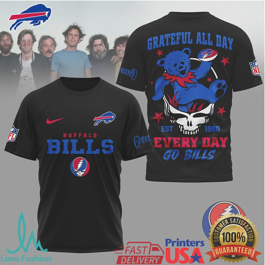 Buffalo Bills Grateful Dead Dancing Bear Football Shirt - Limotees LLC