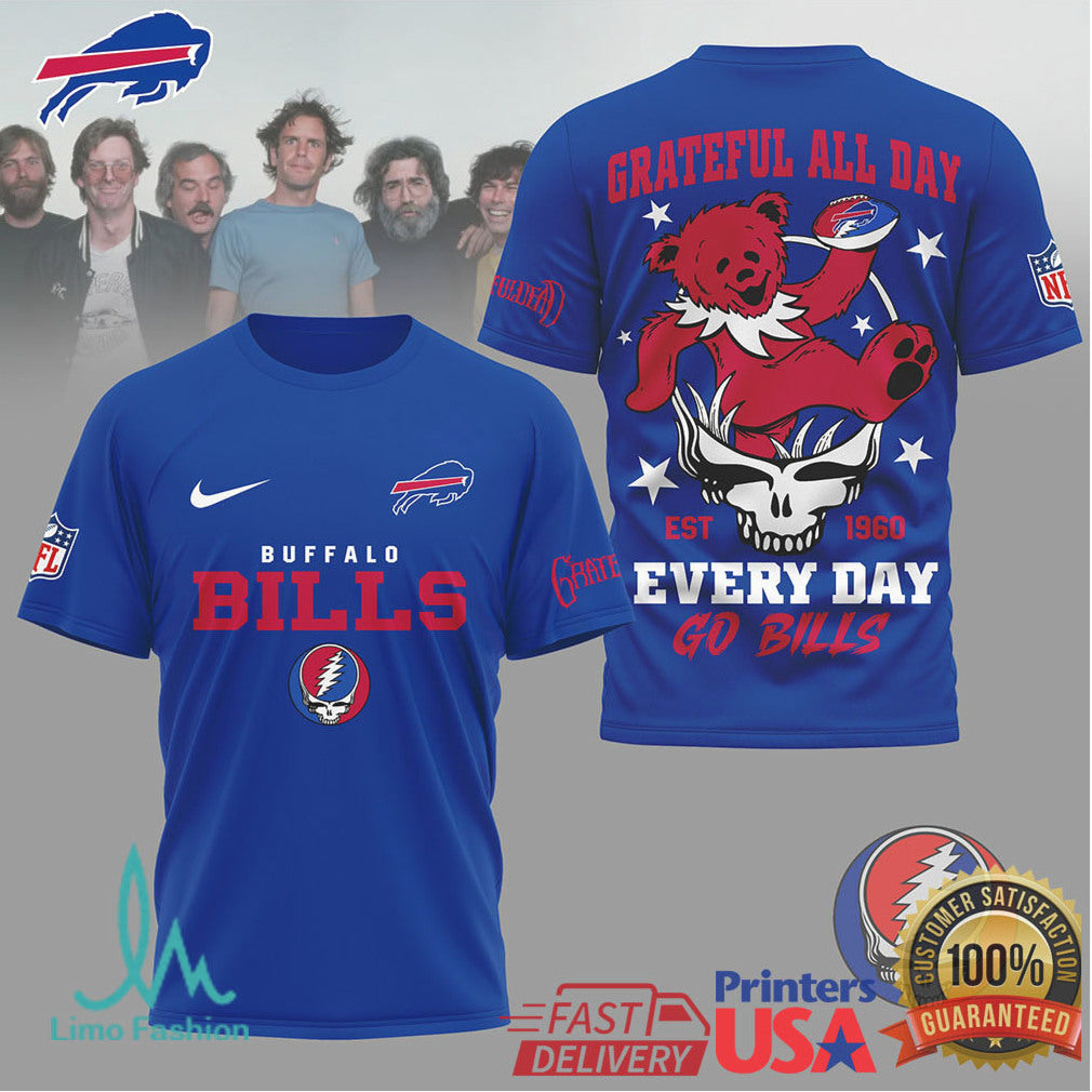 Buffalo Bills Grateful Dead Dancing Bear Football Shirt - Limotees LLC