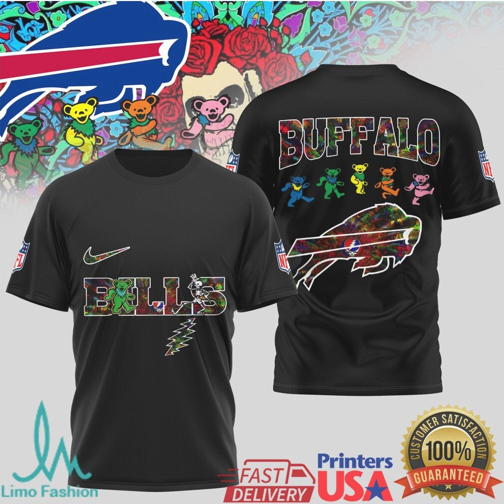 Buffalo Bills Grateful Dead Dancing Bears Football T Shirt - Limotees LLC