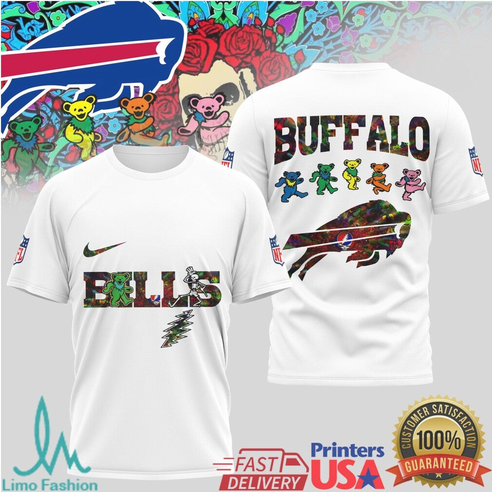 Buffalo Bills Grateful Dead Dancing Bears Football T Shirt - Limotees LLC