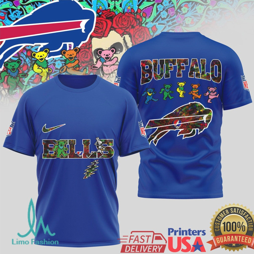 Buffalo Bills Grateful Dead Dancing Bears Football T Shirt - Limotees LLC