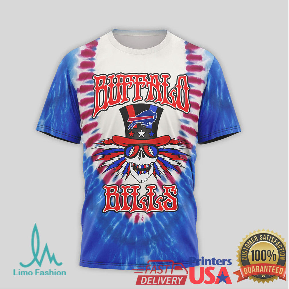 Buffalo Bills Grateful Dead Steal Your Face Tie Dye NFL T Shirt - Limotees LLC