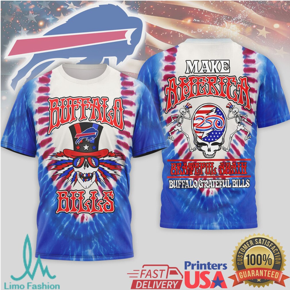 Buffalo Bills Grateful Dead Steal Your Face Tie Dye NFL T Shirt - Limotees LLC