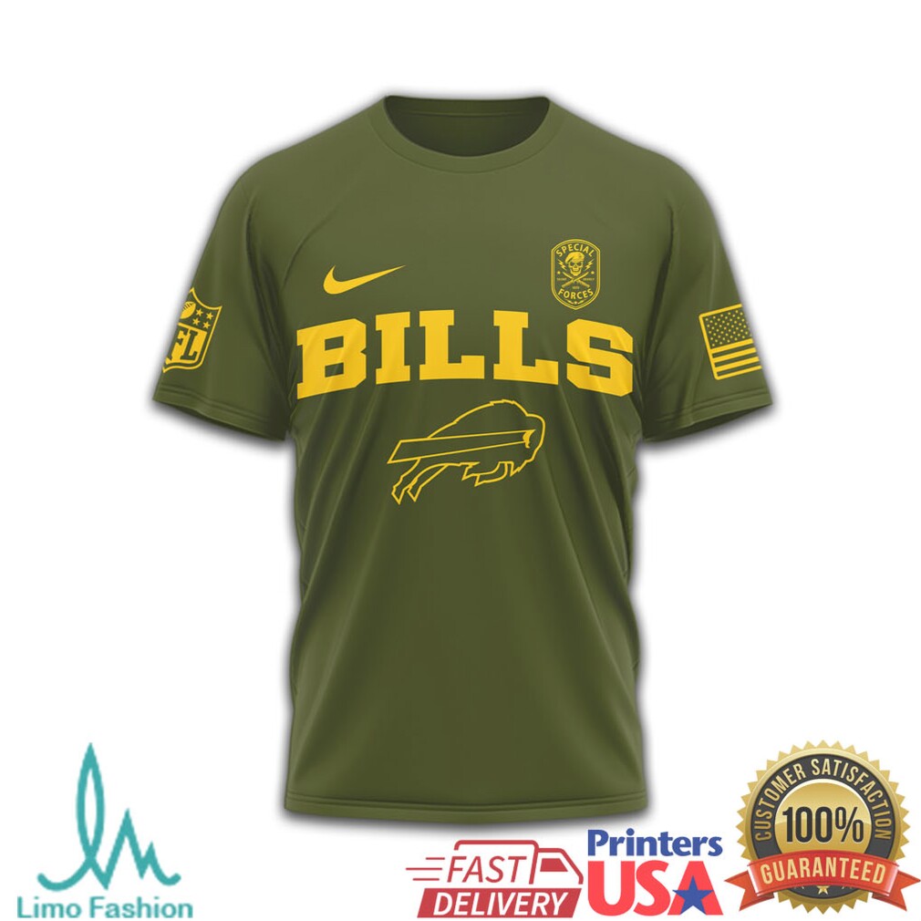 Buffalo Bills Green Berets United States Army Special Forces Olive T Shirt - Limotees LLC