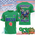 Buffalo Bills Green Day Mashup Heart Grenade Football Graphic Tee - Limotees LLC