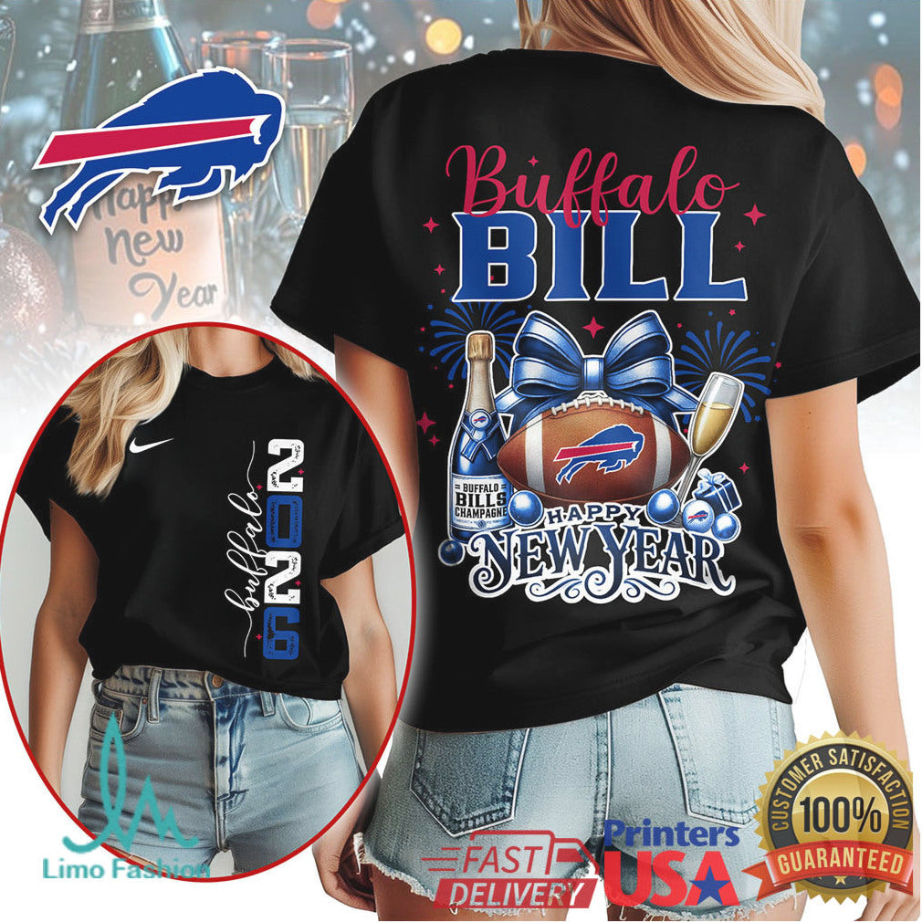 Buffalo Bills Happy New Year 2026 Festive Football Graphic T Shirt