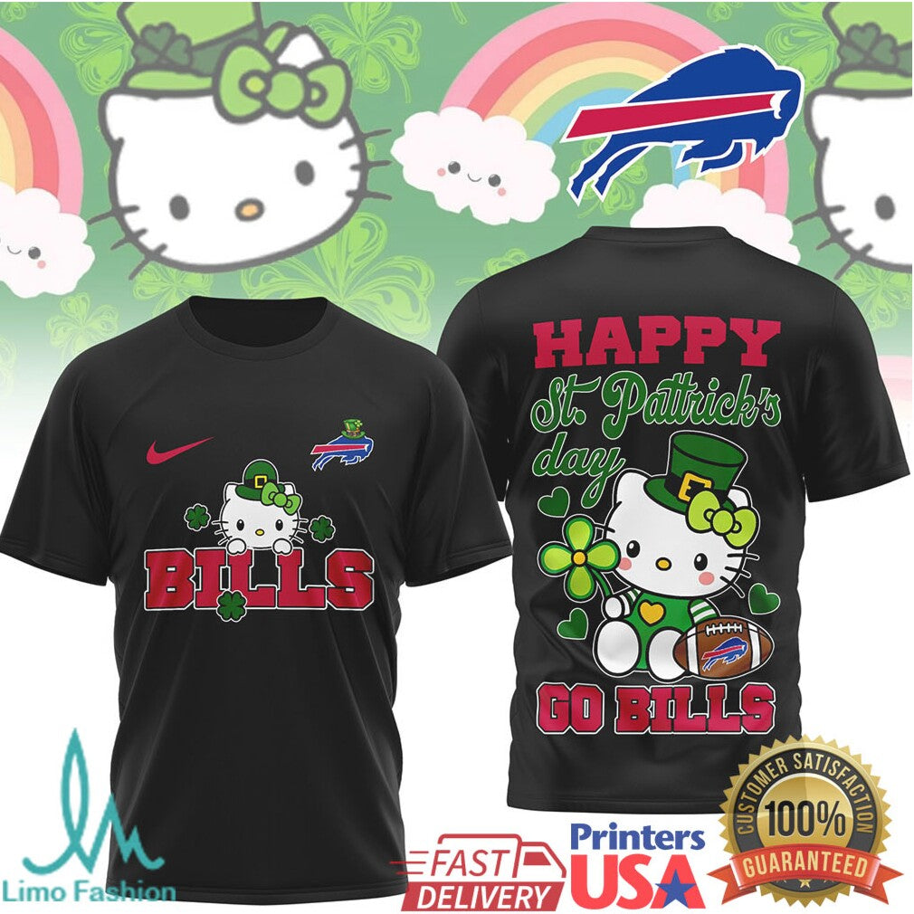 Buffalo Bills Hello Kitty St. Patrick's Day Lucky Football T Shirt - Limotees LLC