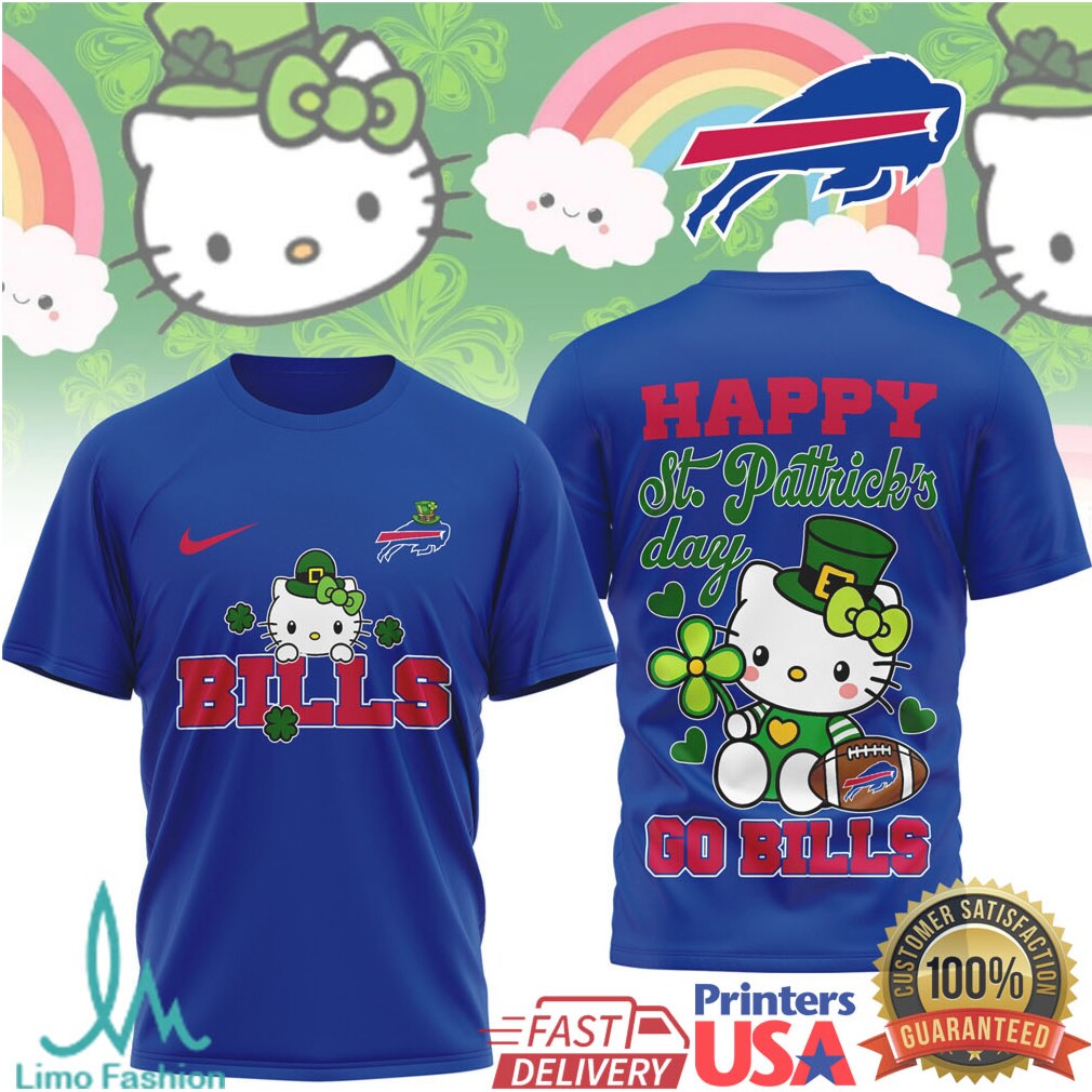 Buffalo Bills Hello Kitty St. Patrick's Day Lucky Football T Shirt - Limotees LLC