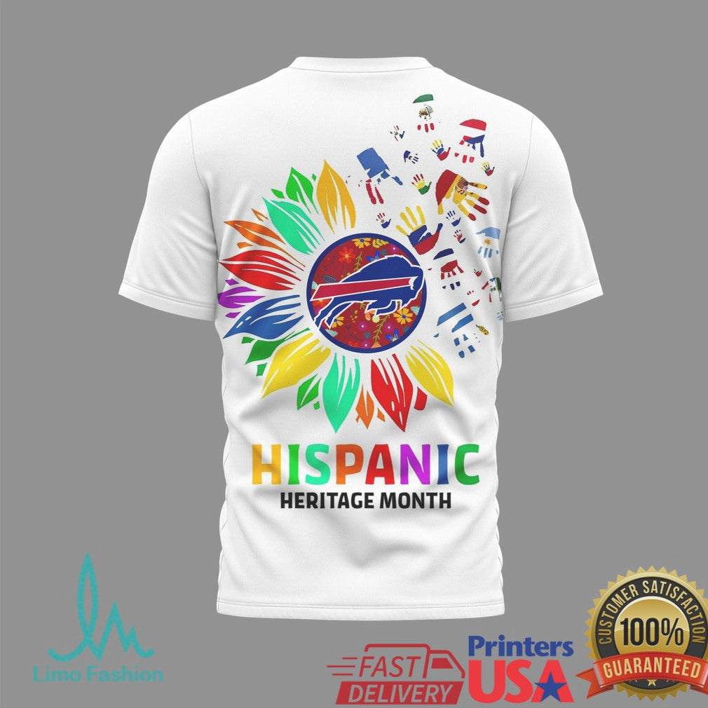 Buffalo Bills Hispanic Heritage Month Artistic Sunflower T Shirt - Limotees LLC