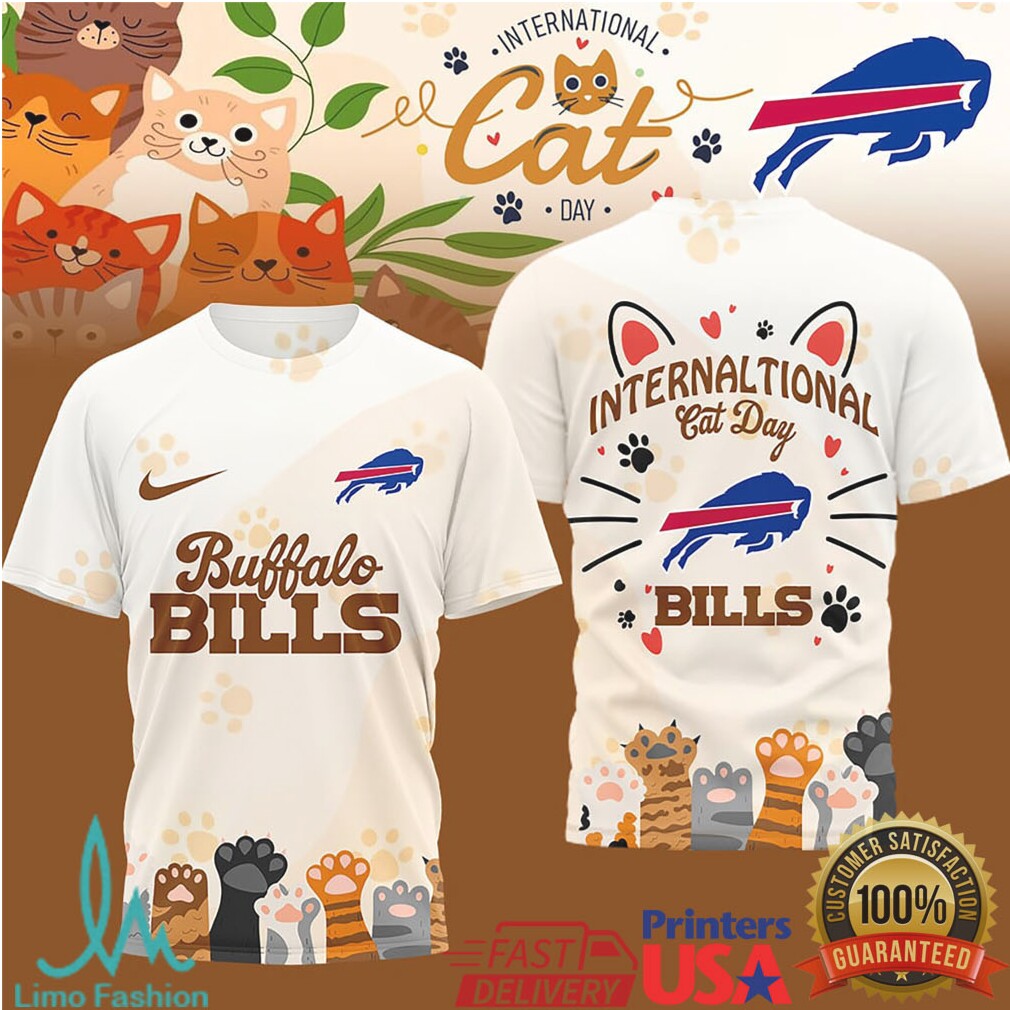 Buffalo Bills International Cat Day 3D All Over Print Tshirt