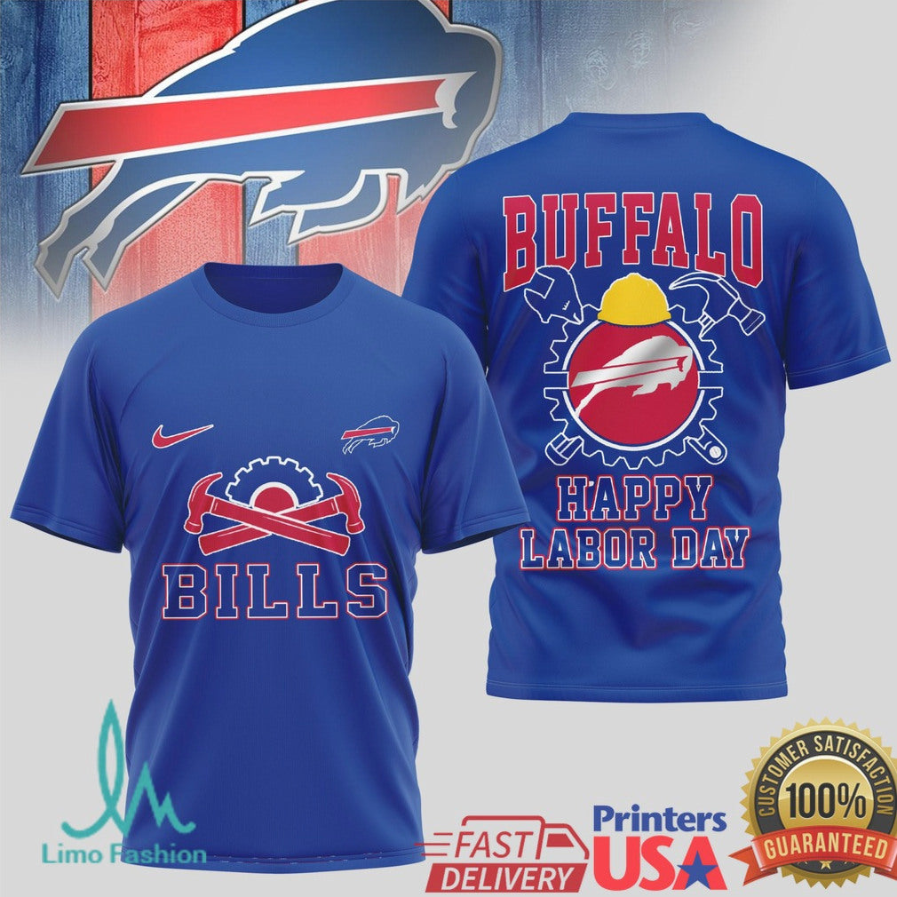 Buffalo Bills Labor Day Gear Buffalo Strong Construction Style Football Fan T Shirt