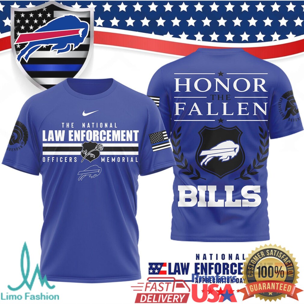 Buffalo Bills Law Enforcement Memorial Honor the Fallen Graphic T Shirt - Limotees LLC