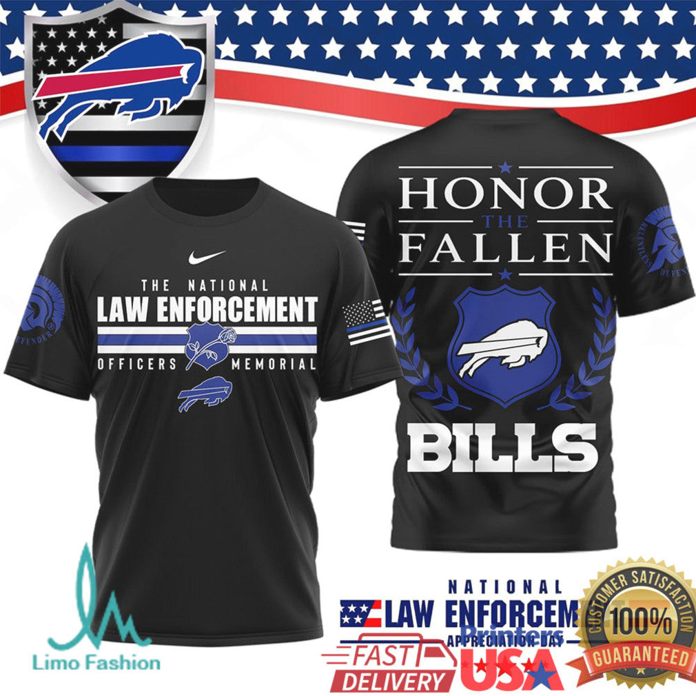 Buffalo Bills Law Enforcement Memorial Honor the Fallen Graphic T Shirt - Limotees LLC