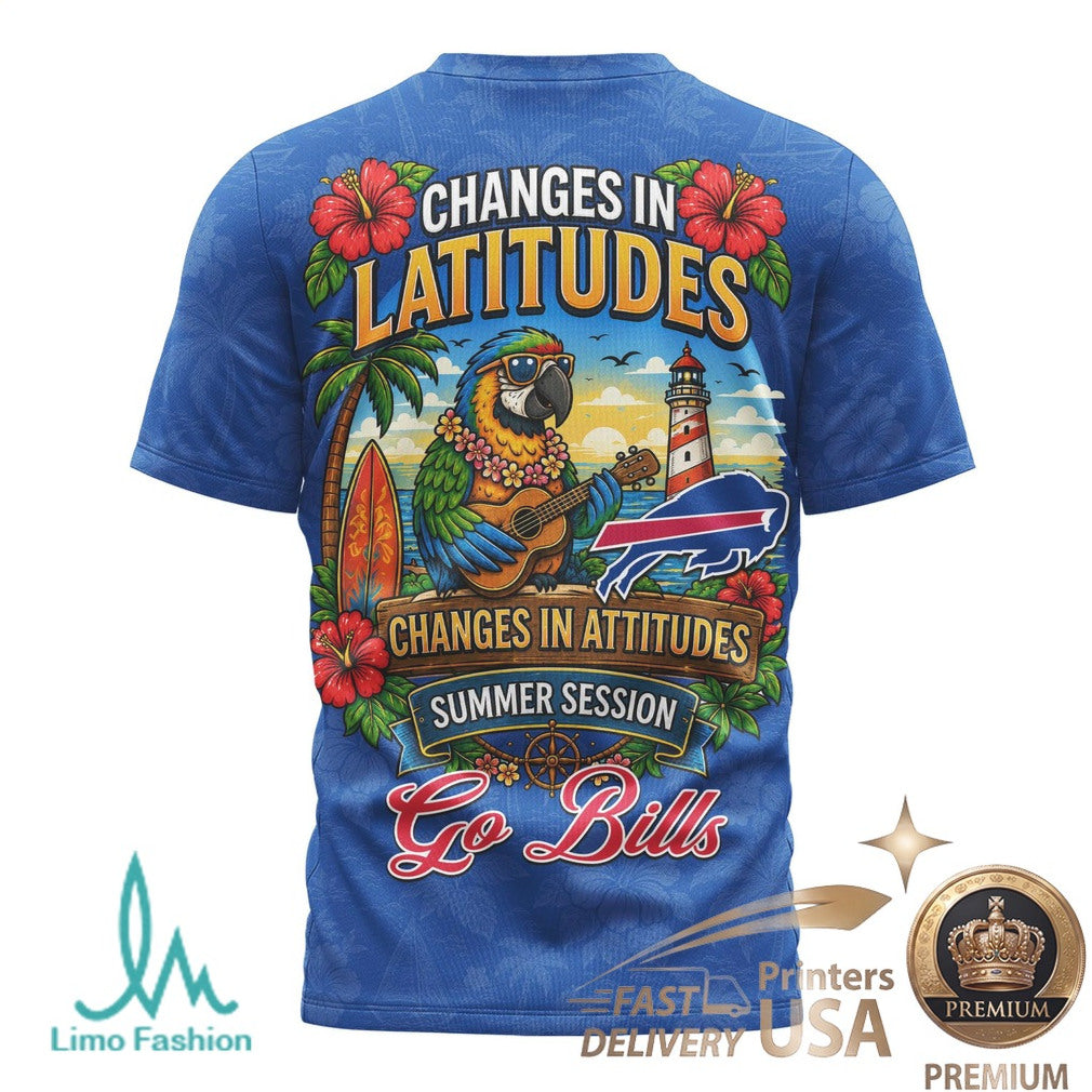 Buffalo Bills Margaritaville Parrot Tropical Summer Session T Shirt - Limotees LLC
