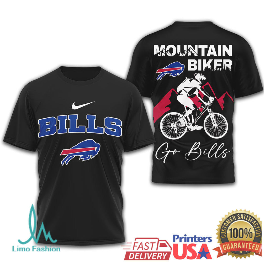 Buffalo Bills Mountain Biker Graphics T Shirt Go Bills Biking Gear - Limotees LLC