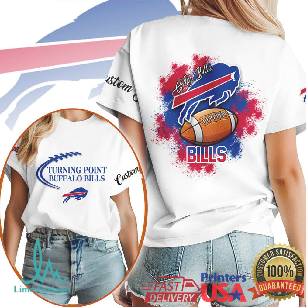 Buffalo Bills NFL Turning Point Splash Graphic T Shirt White - Limotees LLC