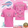 Buffalo Bills Nurse Pink Ribbon Breast Cancer Awareness Support T Shirt - Limotees LLC